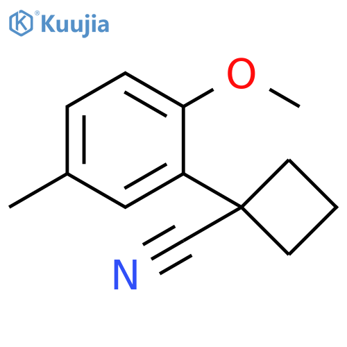 1-(2-methoxy-5-methylphenyl)cyclobutane-1-carbonitrile structure
