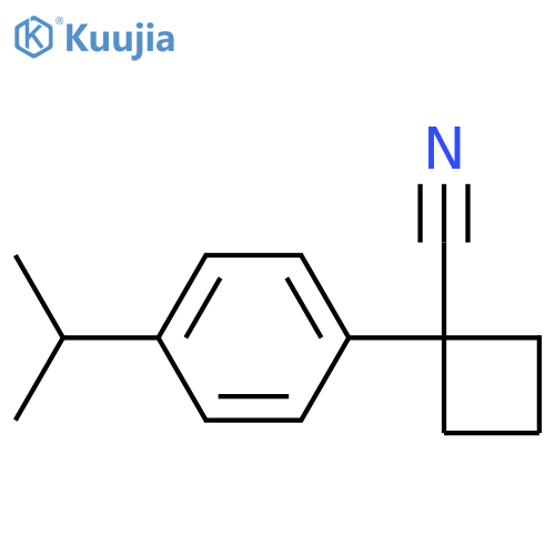 1-4-(propan-2-yl)phenylcyclobutane-1-carbonitrile structure