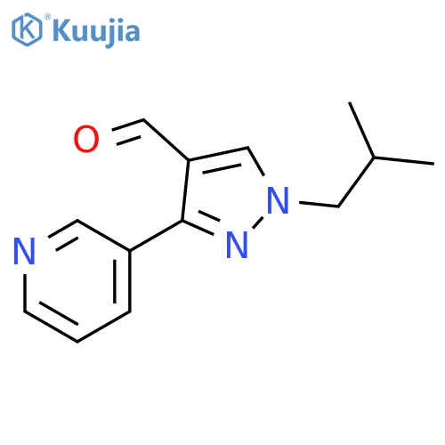 1-isobutyl-3-(pyridin-3-yl)-1H-pyrazole-4-carbaldehyde structure