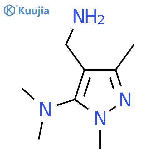 4-(aminomethyl)-N,N,1,3-tetramethyl-1H-pyrazol-5-amine structure