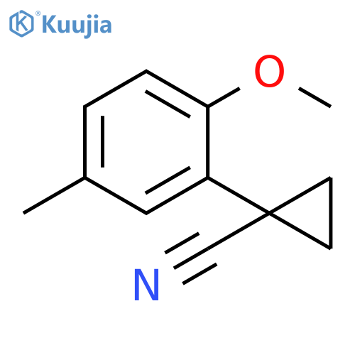 1-(2-methoxy-5-methylphenyl)cyclopropane-1-carbonitrile structure