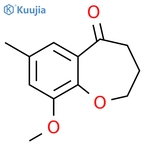 9-methoxy-7-methyl-2,3,4,5-tetrahydro-1-benzoxepin-5-one structure