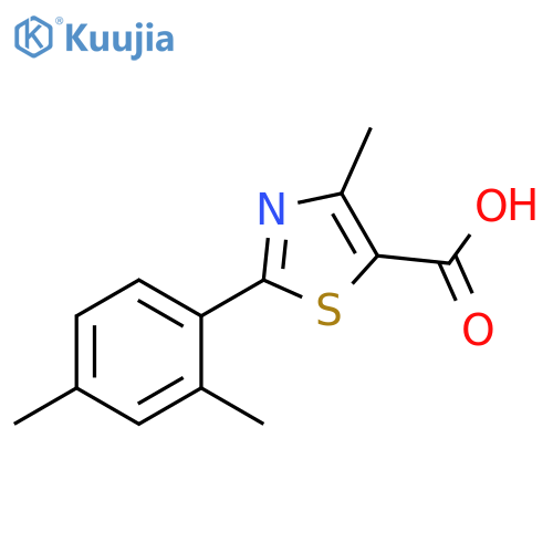 2-(2,4-dimethylphenyl)-4-methyl-1,3-thiazole-5-carboxylic acid structure