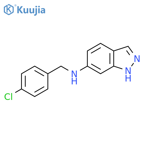 N-(4-chlorophenyl)methyl-1H-indazol-6-amine structure