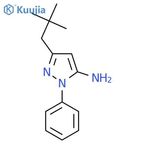 3-(2,2-dimethylpropyl)-1-phenyl-1H-pyrazol-5-amine structure