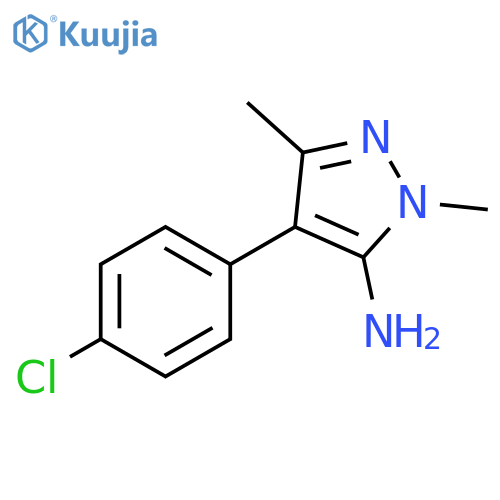 4-(4-chlorophenyl)-1,3-dimethyl-1H-pyrazol-5-amine structure