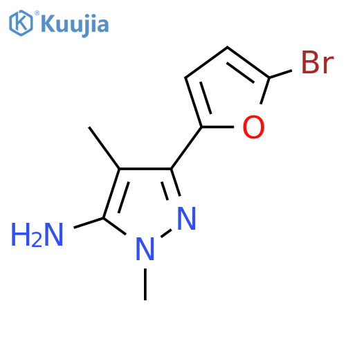 3-(5-bromofuran-2-yl)-1,4-dimethyl-1H-pyrazol-5-amine structure