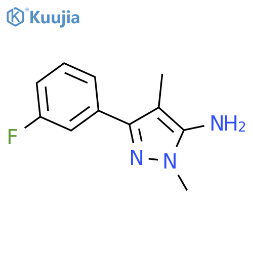 3-(3-fluorophenyl)-1,4-dimethyl-1H-pyrazol-5-amine structure