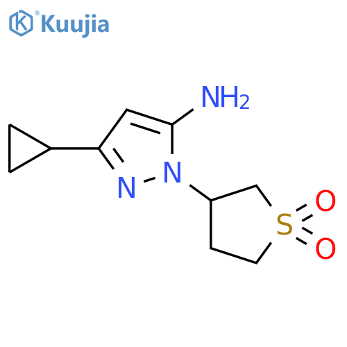 3-(5-amino-3-cyclopropyl-1H-pyrazol-1-yl)-1lambda6-thiolane-1,1-dione structure
