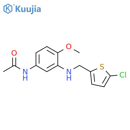 N-(3-{[(5-chlorothiophen-2-yl)methyl]amino}-4-methoxyphenyl)acetamide structure