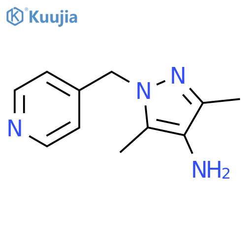 3,5-dimethyl-1-(pyridin-4-yl)methyl-1H-pyrazol-4-amine structure