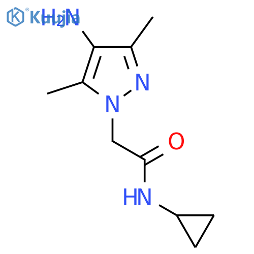 2-(4-amino-3,5-dimethyl-1H-pyrazol-1-yl)-N-cyclopropylacetamide structure