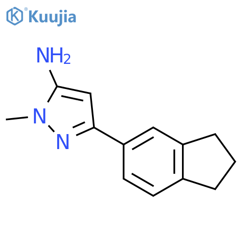3-(2,3-dihydro-1H-inden-5-yl)-1-methyl-1H-pyrazol-5-amine structure