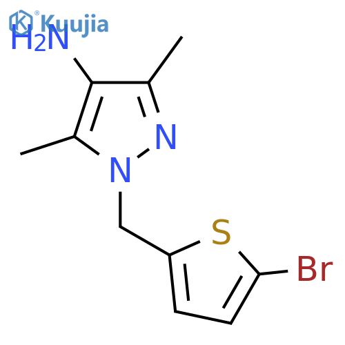 1-(5-bromothiophen-2-yl)methyl-3,5-dimethyl-1H-pyrazol-4-amine structure