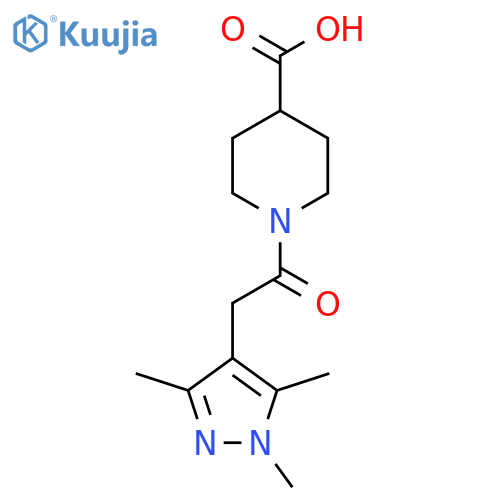 1-2-(Trimethyl-1H-pyrazol-4-yl)acetylpiperidine-4-carboxylic Acid structure