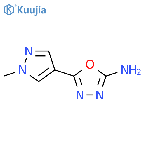 5-(1-methyl-1H-pyrazol-4-yl)-1,3,4-oxadiazol-2-amine structure