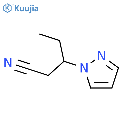 3-(1H-pyrazol-1-yl)pentanenitrile structure