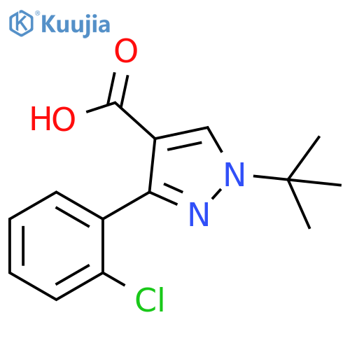 1-tert-butyl-3-(2-chlorophenyl)-1H-pyrazole-4-carboxylic acid structure