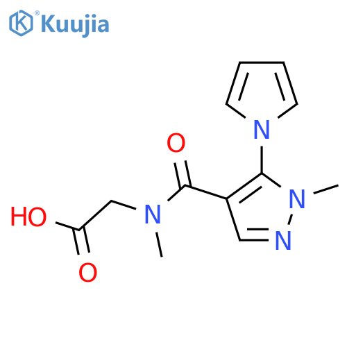 2-{N-Methyl-1-1-methyl-5-(1H-pyrrol-1-yl)-1H-pyrazol-4-ylformamido}acetic Acid structure
