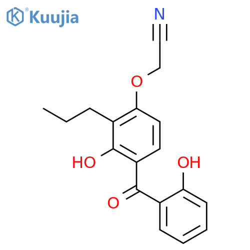 Acetonitrile, [3-hydroxy-4-(2-hydroxybenzoyl)-2-propylphenoxy]- structure