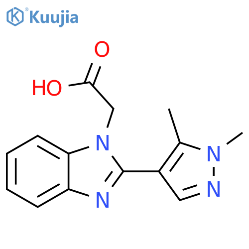 2-2-(1,5-dimethyl-1H-pyrazol-4-yl)-1H-1,3-benzodiazol-1-ylacetic acid structure