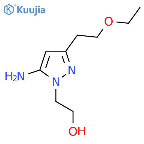 2-5-amino-3-(2-ethoxyethyl)-1H-pyrazol-1-ylethan-1-ol structure