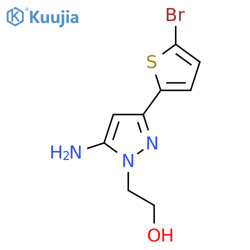 2-5-amino-3-(5-bromothiophen-2-yl)-1H-pyrazol-1-ylethan-1-ol structure
