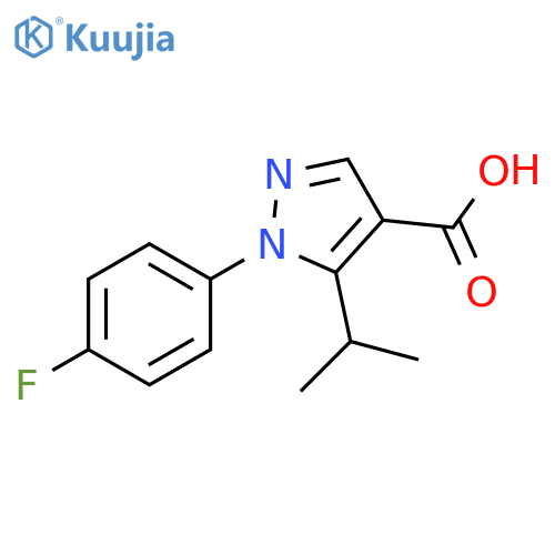 1-(4-fluorophenyl)-5-(propan-2-yl)-1H-pyrazole-4-carboxylic acid structure