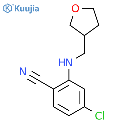 4-chloro-2-{[(oxolan-3-yl)methyl]amino}benzonitrile structure