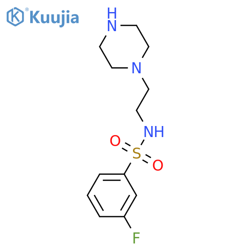 3-fluoro-N-2-(piperazin-1-yl)ethylbenzene-1-sulfonamide structure