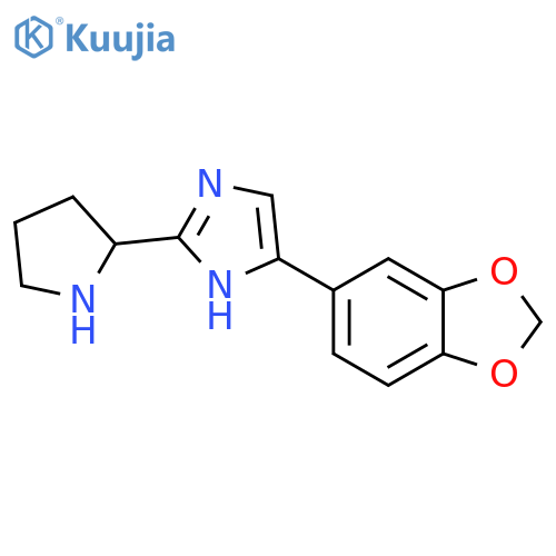 4-(1,3-dioxaindan-5-yl)-2-(pyrrolidin-2-yl)-1H-imidazole structure