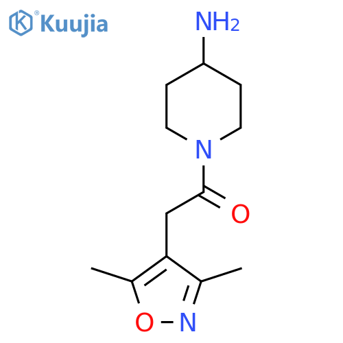 1-(4-Aminopiperidin-1-yl)-2-(3,5-dimethylisoxazol-4-yl)ethan-1-one structure