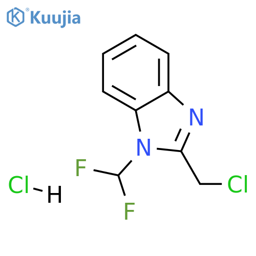 2-(Chloromethyl)-1-(difluoromethyl)-1H-1,3-benzodiazole Hydrochloride structure