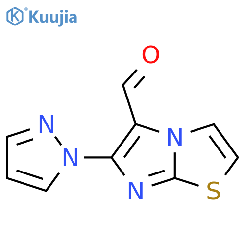6-(1H-pyrazol-1-yl)imidazo2,1-b1,3thiazole-5-carbaldehyde structure