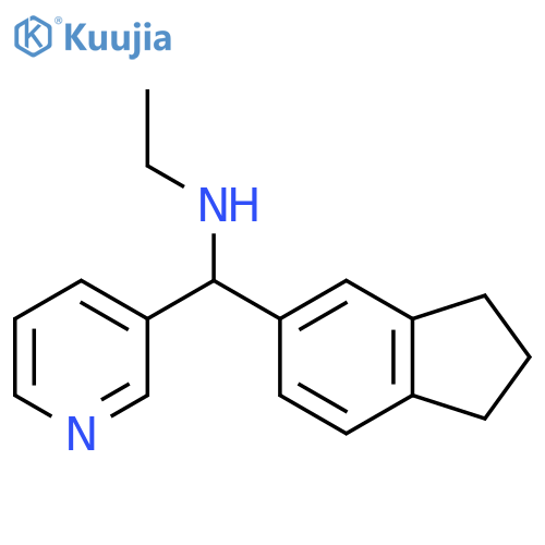 2,3-Dihydro-1H-inden-5-yl(pyridin-3-yl)methyl(ethyl)amine structure