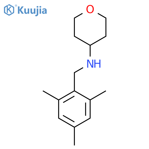 N-[(2,4,6-Trimethylphenyl)methyl]oxan-4-amine structure