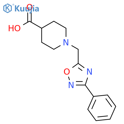 1-(3-Phenyl-1,2,4-oxadiazol-5-yl)methylpiperidine-4-carboxylic Acid structure