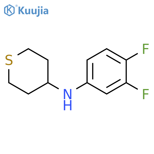 N-(3,4-difluorophenyl)thian-4-amine structure