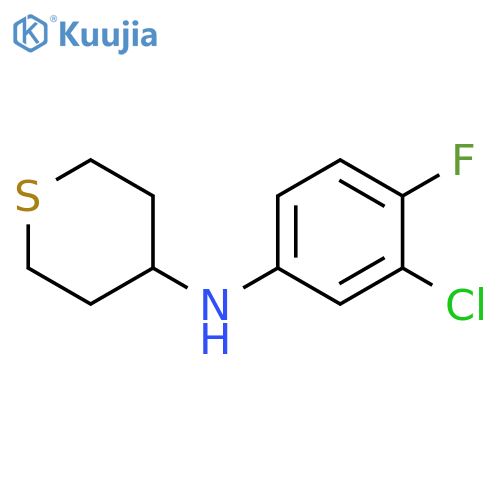 N-(3-chloro-4-fluorophenyl)thian-4-amine structure