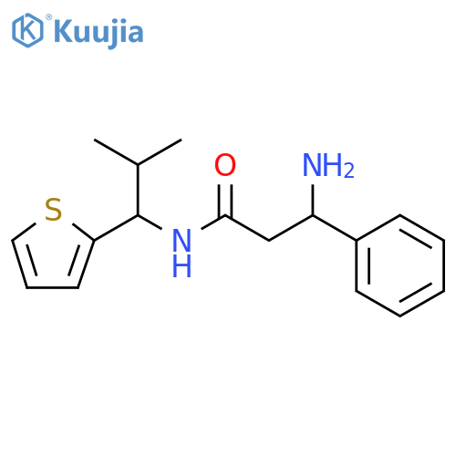 3-amino-N-2-methyl-1-(thiophen-2-yl)propyl-3-phenylpropanamide structure