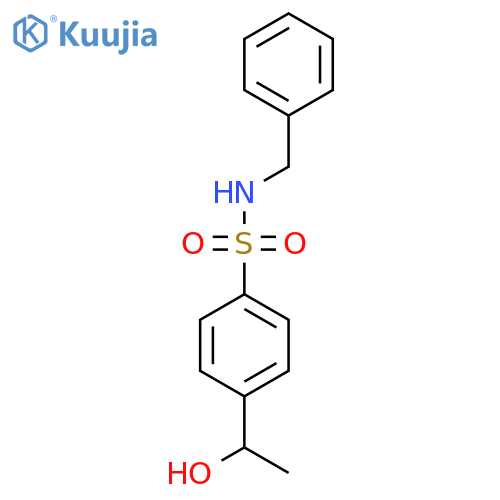 N-benzyl-4-(1-hydroxyethyl)benzene-1-sulfonamide structure