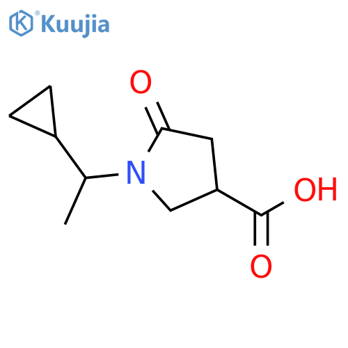 1-(1-Cyclopropylethyl)-5-oxopyrrolidine-3-carboxylic acid structure