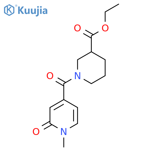 Ethyl 1-(1-methyl-2-oxo-1,2-dihydropyridine-4-carbonyl)piperidine-3-carboxylate structure