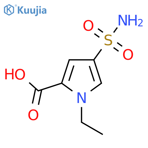 1-ethyl-4-sulfamoyl-1H-pyrrole-2-carboxylic acid structure