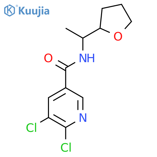 5,6-dichloro-N-1-(oxolan-2-yl)ethylpyridine-3-carboxamide structure