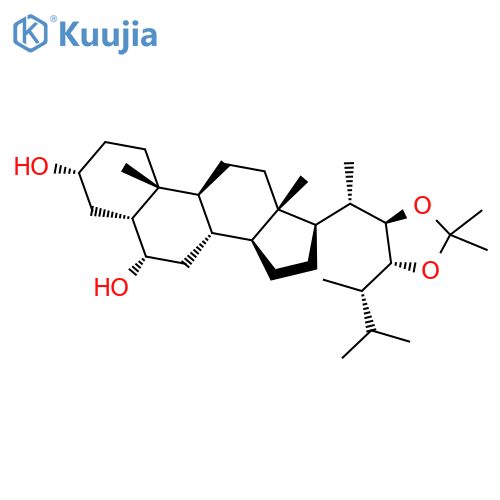 (22R,23R,24S)-22,23-isopropylidenedioxy-24-methyl-5β-cholestane-3α,6α-diol structure