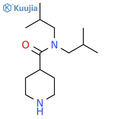 N,N-Bis(2-methylpropyl)piperidine-4-carboxamide structure