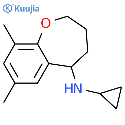 N-cyclopropyl-7,9-dimethyl-2,3,4,5-tetrahydro-1-benzoxepin-5-amine structure