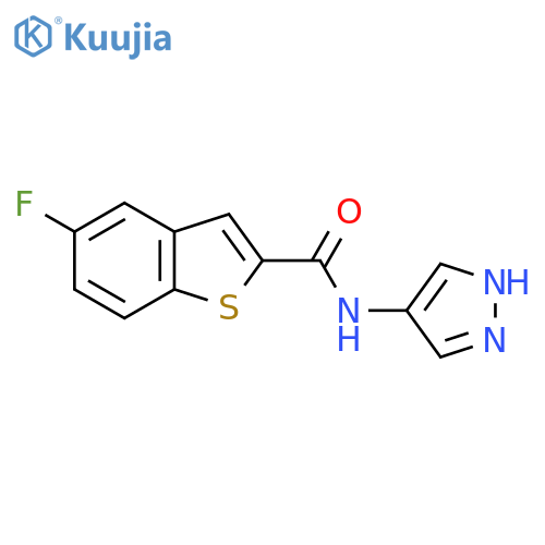 5-fluoro-N-(1H-pyrazol-4-yl)-1-benzothiophene-2-carboxamide structure