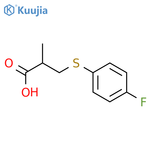 3-(4-fluorophenyl)sulfanyl-2-methylpropanoic acid structure